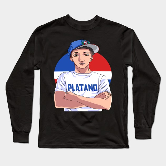 Republica Dominicano Strong Platano Dominican Republic Flag Long Sleeve T-Shirt by Noseking